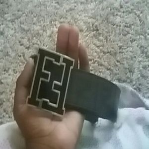 Dark Gray Fendi Belt